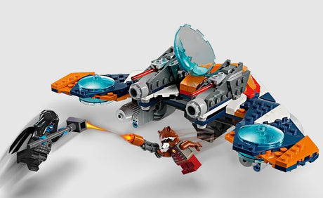 Rocket and Ronan battle in LEGO 76278 spaceship action scene Ireland
