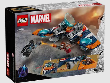 Back of LEGO Rocket's Warbird vs. Ronan 76278 box with features shown Ireland