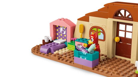 LEGO Bluey school baby care area with Rusty, stroller and bed build