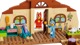 LEGO Bluey school classroom build with opening door, Bluey, Rusty and stroller