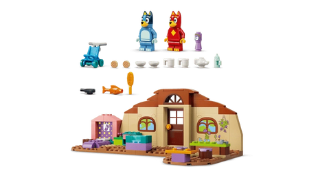 LEGO Bluey school build with figures, stroller, baby, cups, fish, pan and other accessories