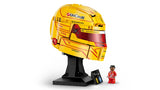 LEGO Scuderia Ferrari HP Lewis Hamilton Helmet display shown from the front on a white background