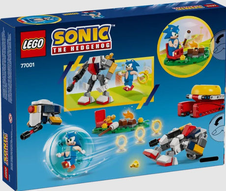 LEGO Sonic 77001 Campfire Clash box back showing play features and functions
