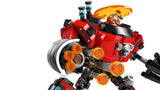 Close view of the Egg Crusher Mech rotating orange stud launcher with Dr. Eggman seated in the open cockpit