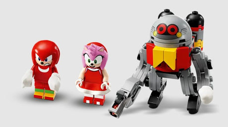 LEGO Knuckles, Amy, and Eggrobo minifigures lineup