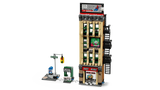 LEGO Daily Bugle building with street corner, newsstand and rooftop billboard