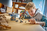 Child playing with the LEGO Star Wars Hutt Palace Sentry Droid Showdown 75451 set on a table