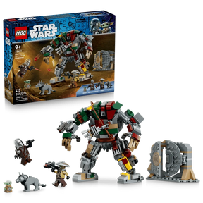 LEGO Star Wars Hutt Palace Sentry Droid Showdown 75451 box beside the completed playset and included characters
