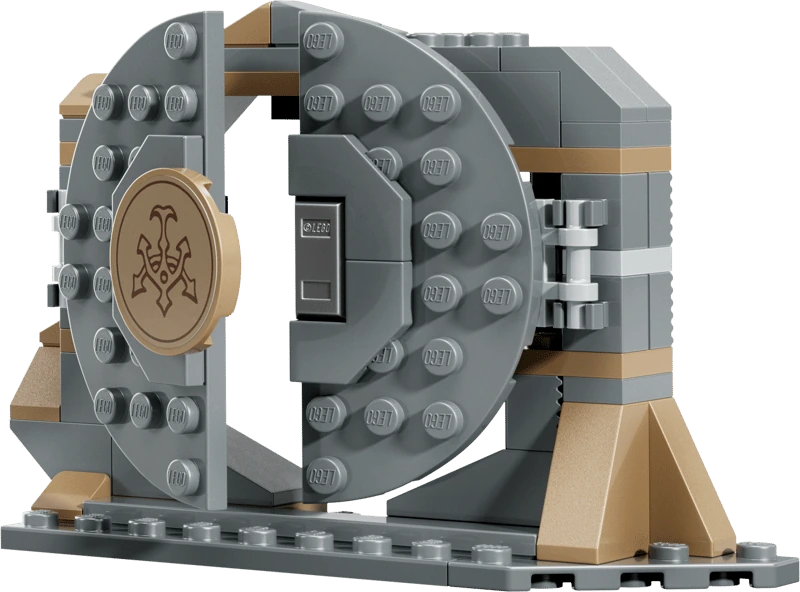 LEGO Star Wars Hutt Palace Sentry Droid Showdown 75451 grey palace gate with a round brown door panel