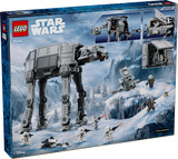 Rear packaging of LEGO Star Wars Imperial Remnant AT-AT with INT-4 set 75454 showing the walker in a snowy scene and close-up views of its features.
