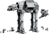 LEGO Star Wars Imperial Remnant AT-AT with INT-4 set 75454 featuring the assembled walker, escape pod, speeder bike and characters.