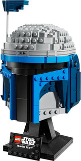 Front angle of the LEGO Jango Fett helmet model on a white background