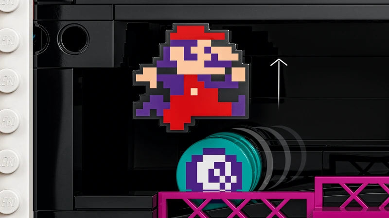 LEGO Super Mario Donkey Kong Arcade 72051 pixel Jumpman figure with an upward movement arrow