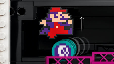 LEGO Super Mario Donkey Kong Arcade 72051 pixel Jumpman figure with an upward movement arrow