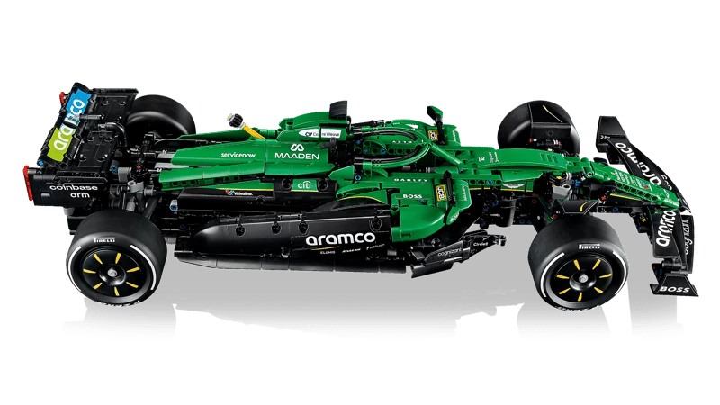 LEGO Technic Aston Martin Aramco AMR25 F1 Car side