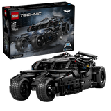 LEGO Technic Batmobile Tumbler 42239 box beside the completed black vehicle model