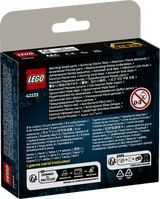 Back of the LEGO Technic Mighty Machines 42233 mystery box with product information and safety markings