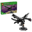 LEGO The Ender Dragon 21595 box with Ender Dragon display build on a white background