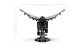 LEGO Minecraft Ender Dragon build shown with height and width measurements