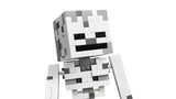 Close up of LEGO Minecraft skeleton head and torso