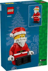 Rear of LEGO Up-Scaled Santa Minifigure 40820 box showing the seated Santa model