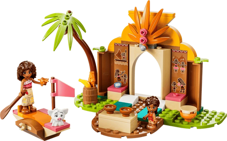 LEGO Village House & Boat set with village house, palm tree, boat, Moana, Simea and Pua figures