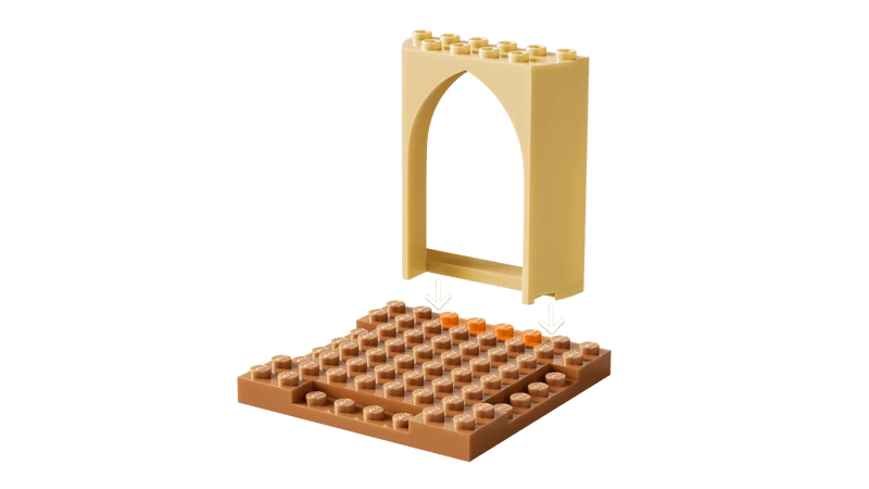 LEGO Starter Brick base and arch pieces for the Village House & Boat set
