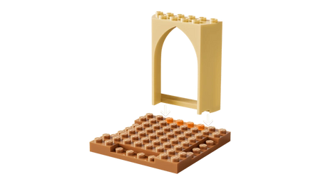 LEGO Starter Brick base and arch pieces for the Village House & Boat set