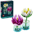 LEGO Water Lilies 11511 box with pink and white water lily builds in transparent blue bases