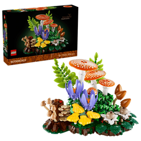 LEGO Woodland Mushrooms 11505 box with mushroom, crocus and fern display model