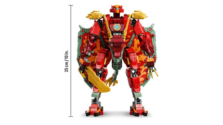 LEGO NINJAGO red dragon mech front view showing 28 cm height