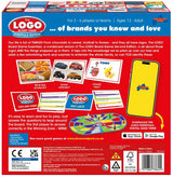 LOGO Board Game Second Edition Essentials back packaging showing sample questions, playing board, game contents, app information and barcode