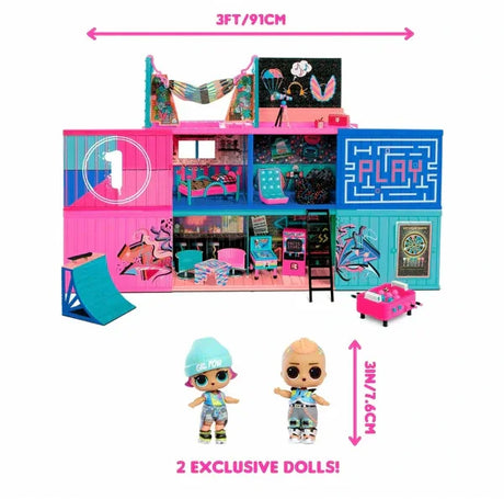 LOL Surprise Fashion Show House Playset opened with dolls, rooms, dimensions, and  accessories displayed in Ireland.