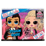 L.O.L. Surprise! O.M.G. Movie Magic 2 Pack front box packaging with Tough Dude and Pink Chick artwork