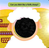 Open Look on the Farm page asking Can you BAA like a fluffy sheep with sheep face illustration