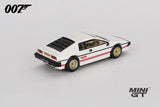 White Lotus Esprit Turbo from For Your Eyes Only viewed from the rear left showing the black rear louvres, gold wheels and rear Lotus badging