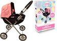 Lullaby Baby Dolls Folding Pram with pink canopy and folding frame for pretend play