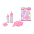 Lullaby Baby Magic Milk Bottle Set with two bottles, dummy, plate, spoon, fork and blister card