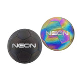 Two reflective footballs shown side by side