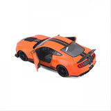 Maisto 2020 Ford Mustang Shelby GT500 rear three quarter view with doors open and interior visible