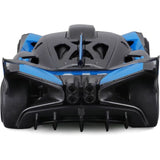 Maisto Bugatti Bolide Blue rear view showing large rear wing, central exhausts and rear diffuser