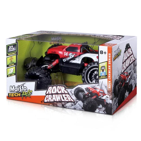 Maisto Rock Crawler RC truck retail box displaying red and black vehicle with number 14 and off-road graphics in Ireland