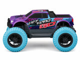 Maisto Tech Off Road Go purple RC truck with blue chunky tyres side view