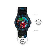 Marvel Avengers Time Teacher Watch dimensions showing 34 mm case width and 18 mm strap width