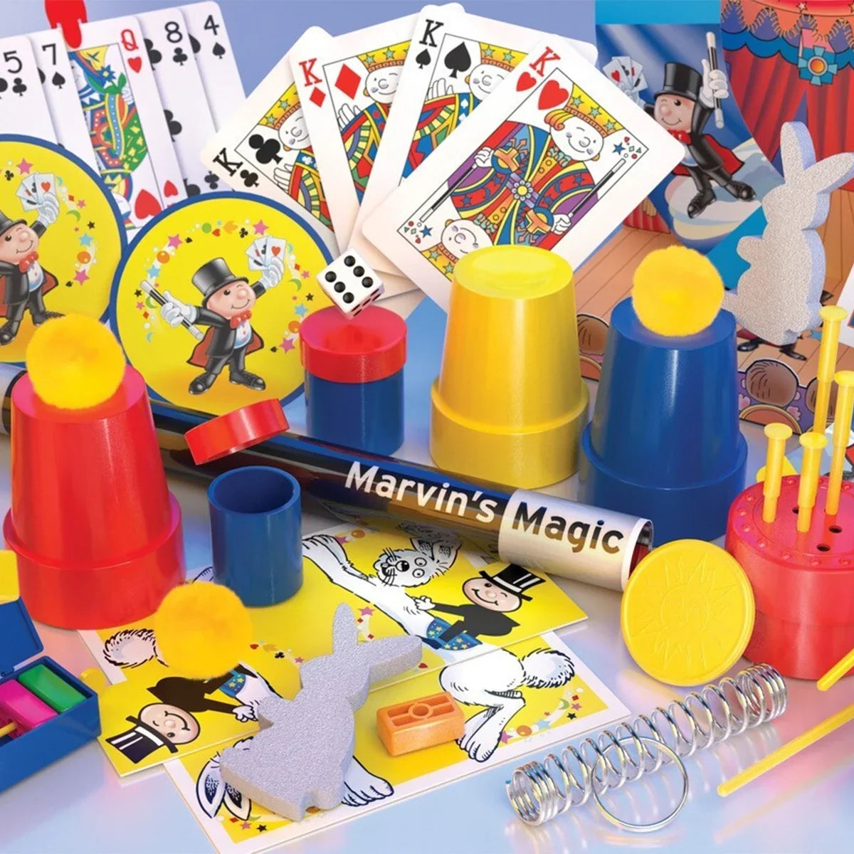 Marvin’s Magic Hat box with magician and rabbit top hat artwork – Ireland