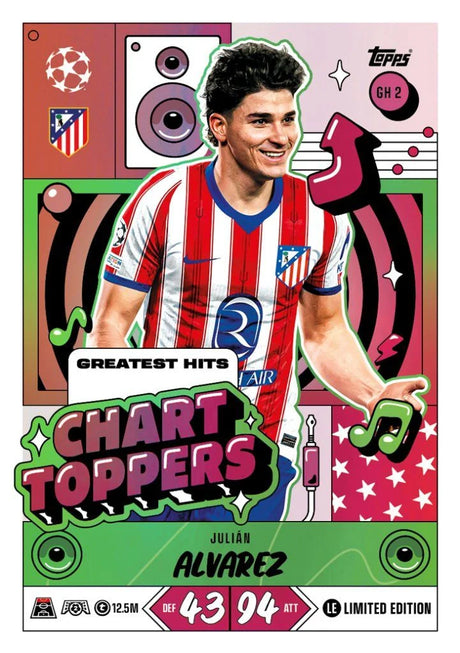 Topps Match Attax 2026/27 Julián Álvarez Chart Toppers Greatest Hits Limited Edition card