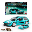 Mattel Brick Shop Hot Wheels Custom ’90 Honda Civic EF set with retail box, buildable car, matching metal car and wheel covers