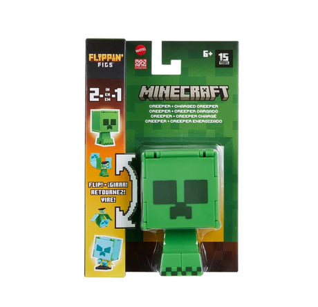 Minecraft Flippin’ Figs Creeper figure in retail packaging with green background – Ireland