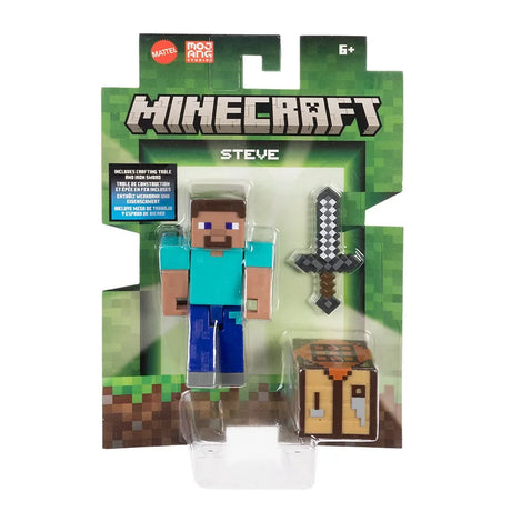 Minecraft Steve figure in blister pack with sword and crafting table – Ireland