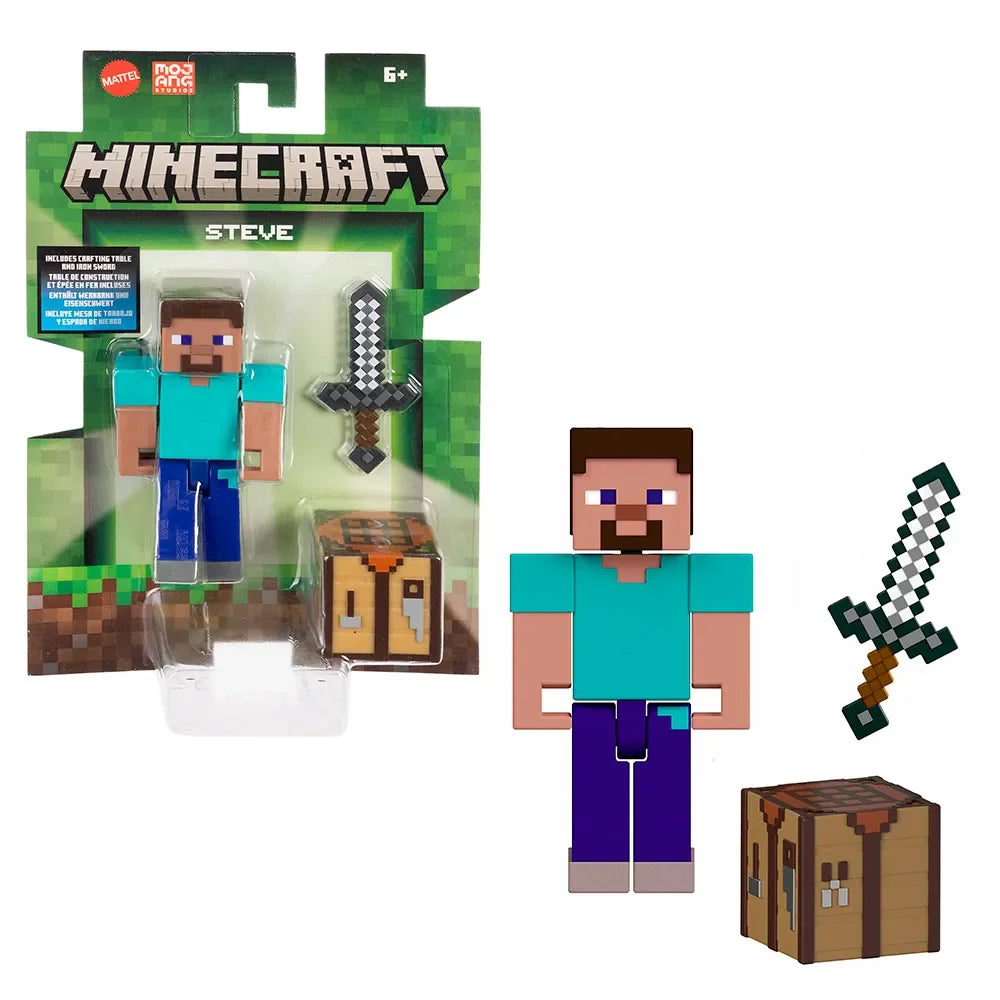 Minecraft Steve with iron sword and crafting table accessories – Ireland